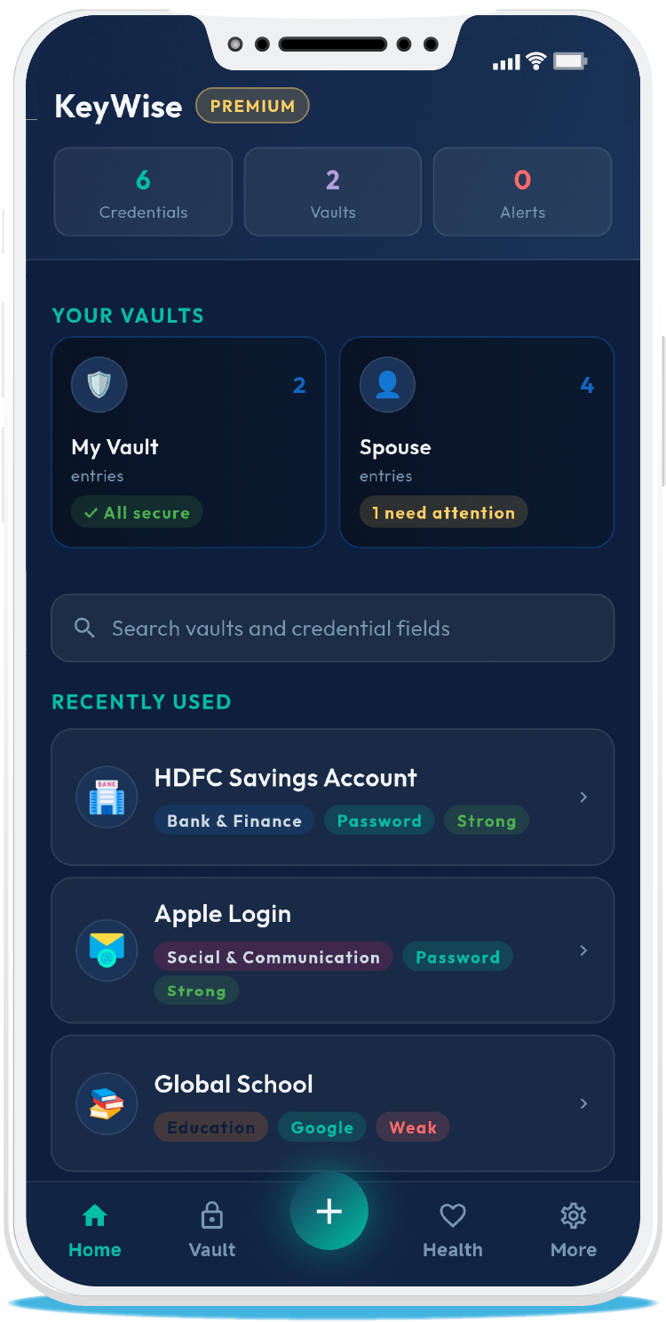 KeyWise app preview
